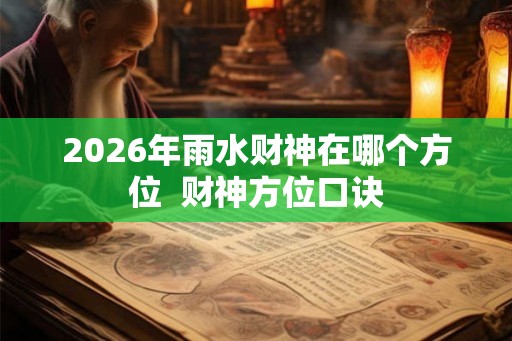 2026年雨水财神在哪个方位  财神方位口诀