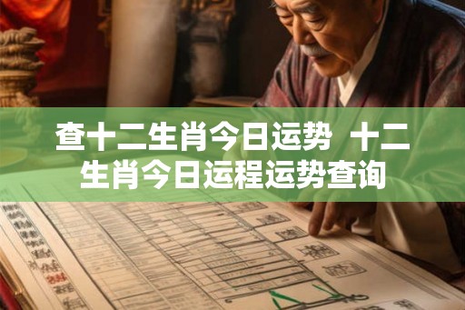 查十二生肖今日运势  十二生肖今日运程运势查询