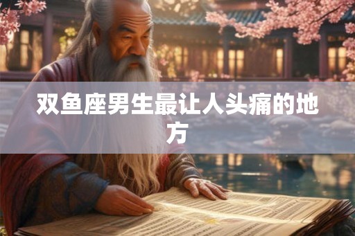 双鱼座男生最让人头痛的地方