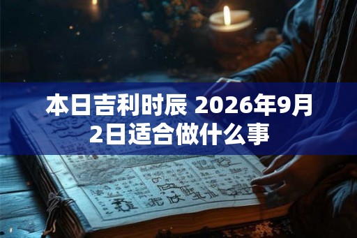 本日吉利时辰 2026年9月2日适合做什么事