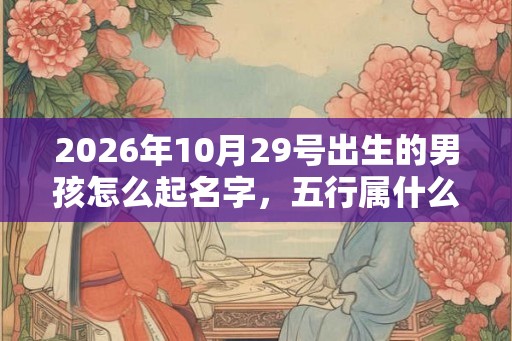 2026年10月29号出生的男孩怎么起名字，五行属什么