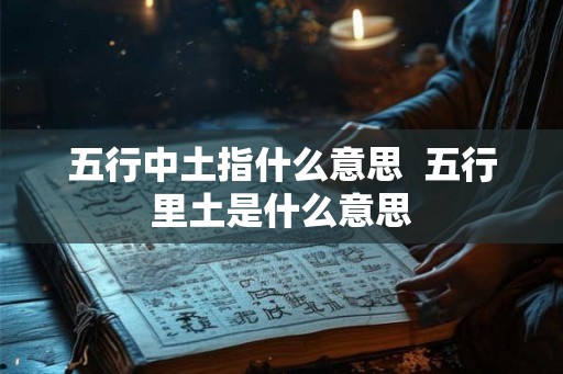 五行中土指什么意思  五行里土是什么意思