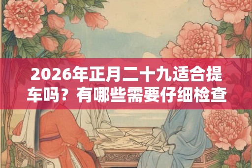 2026年正月二十九适合提车吗？有哪些需要仔细检查的？