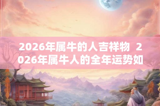 2026年属牛的人吉祥物  2026年属牛人的全年运势如何