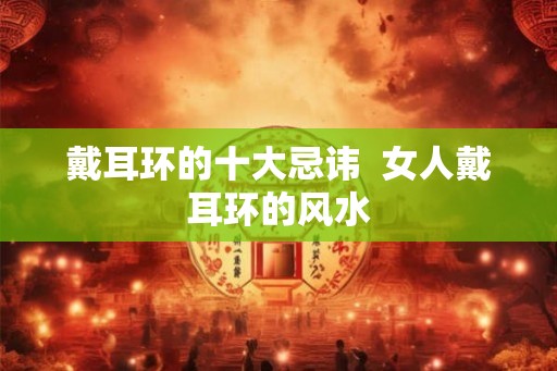 戴耳环的十大忌讳  女人戴耳环的风水