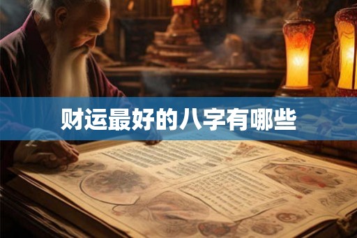 财运最好的八字有哪些