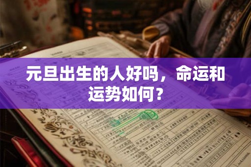 元旦出生的人好吗，命运和运势如何？