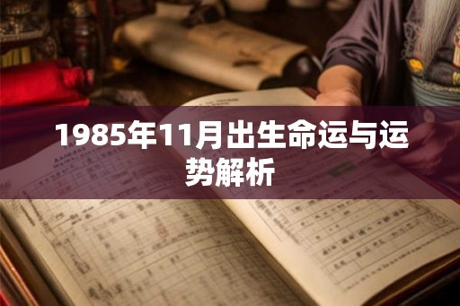 1985年11月出生命运与运势解析