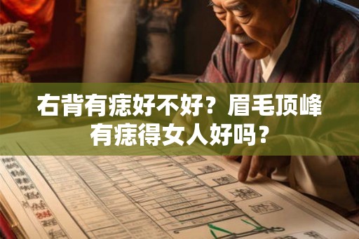 右背有痣好不好？眉毛顶峰有痣得女人好吗？
