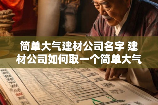简单大气建材公司名字 建材公司如何取一个简单大气的名字
