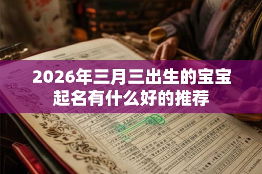 2026年三月三出生的宝宝起名有什么好的推荐