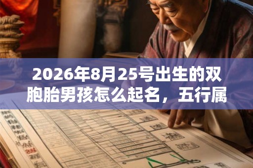 2026年8月25号出生的双胞胎男孩怎么起名，五行属什么