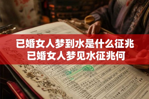 已婚女人梦到水是什么征兆 已婚女人梦见水征兆何