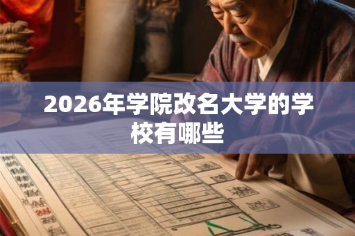2026年学院改名大学的学校有哪些