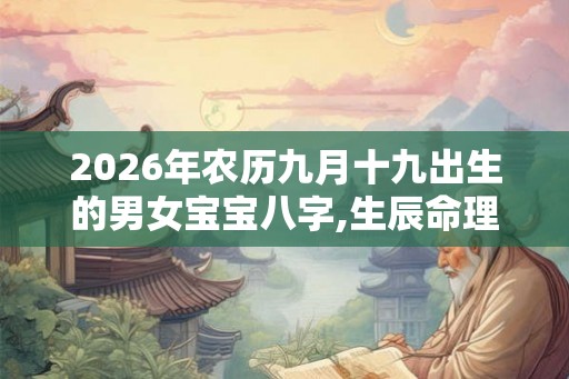 2026年农历九月十九出生的男女宝宝八字,生辰命理分析取名