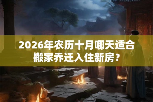2026年农历十月哪天适合搬家乔迁入住新房？