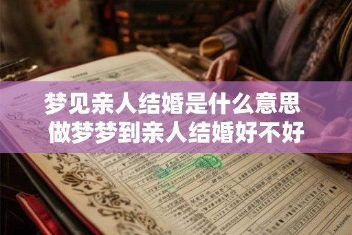 梦见亲人结婚是什么意思 做梦梦到亲人结婚好不好