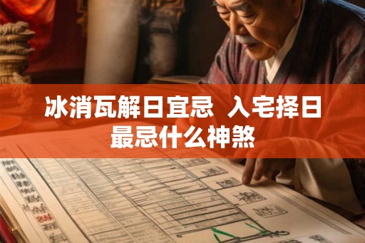 冰消瓦解日宜忌  入宅择日最忌什么神煞