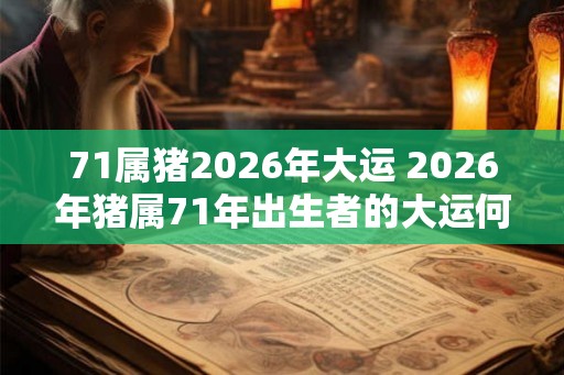 71属猪2026年大运 2026年猪属71年出生者的大运何如