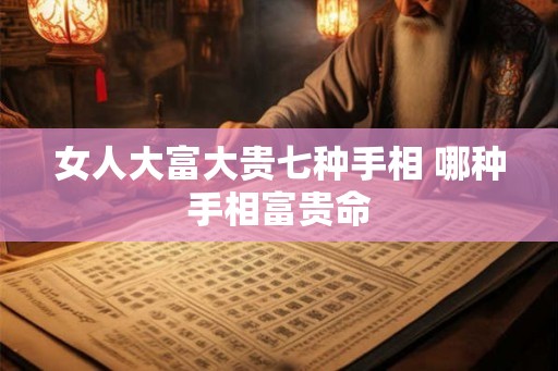 女人大富大贵七种手相 哪种手相富贵命