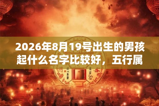 2026年8月19号出生的男孩起什么名字比较好，五行属什么