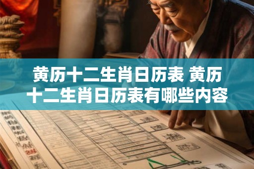 黄历十二生肖日历表 黄历十二生肖日历表有哪些内容