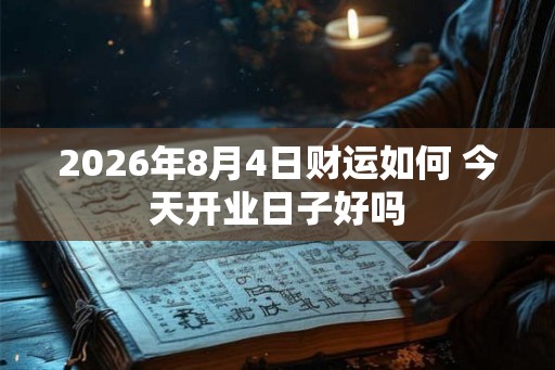 2026年8月4日财运如何 今天开业日子好吗