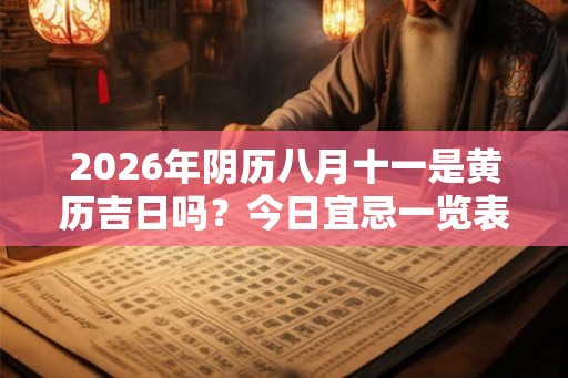 2026年阴历八月十一是黄历吉日吗?今日宜忌一览表 2026年阴历八月十一是黄历吉日吗?今日宜忌一览表