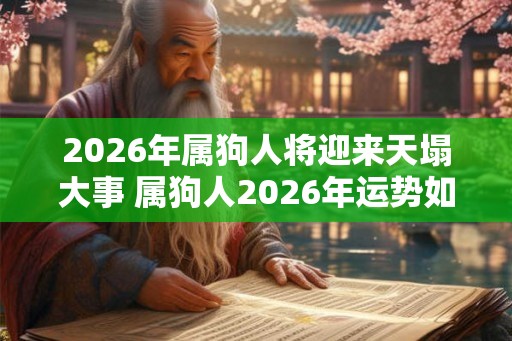 2026年属狗人将迎来天塌大事 属狗人2026年运势如何