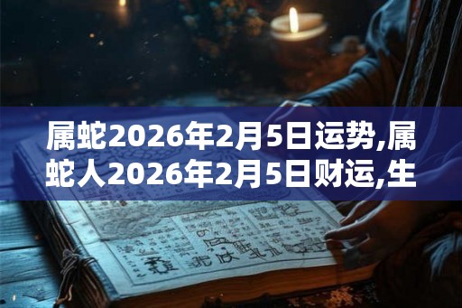 属蛇2026年2月5日运势,属蛇人2026年2月5日财运,生肖蛇2026年2月5日运势
