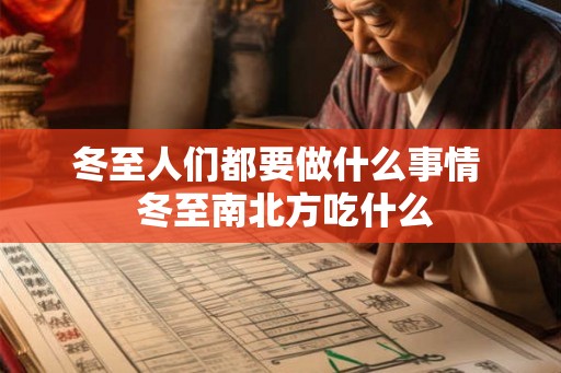 冬至人们都要做什么事情  冬至南北方吃什么