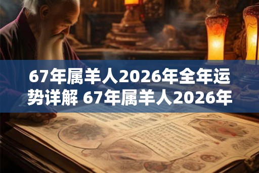 67年属羊人2026年全年运势详解 67年属羊人2026年运势如何