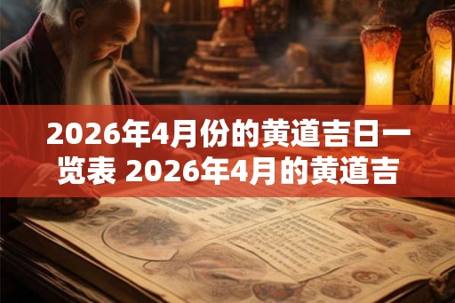 2026年4月份的黄道吉日一览表 2026年4月的黄道吉日表是什么
