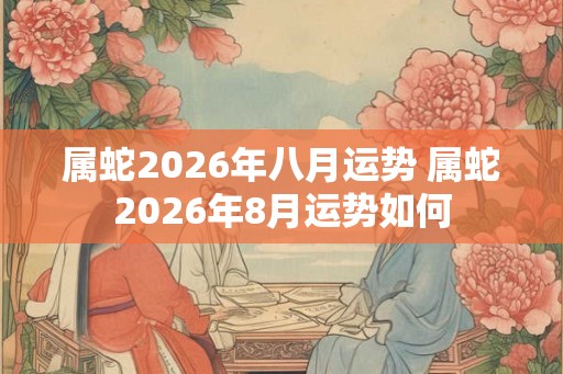 属蛇2026年八月运势 属蛇2026年8月运势如何