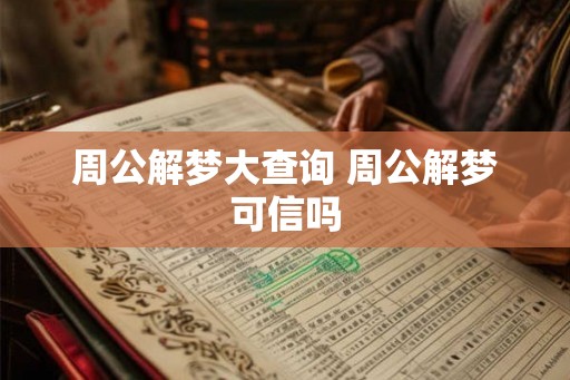周公解梦大查询 周公解梦可信吗