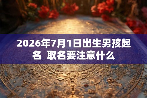 2026年7月1日出生男孩起名  取名要注意什么
