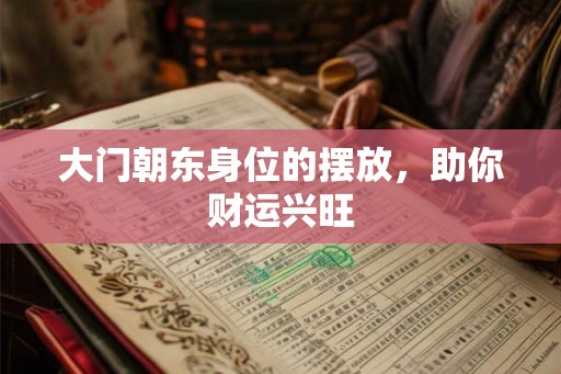 大门朝东身位的摆放,助你财运兴旺 大门朝东身位的摆放,助你财运兴旺