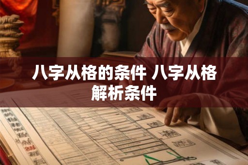 八字从格的条件 八字从格解析条件