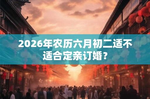 2026年农历六月初二适不适合定亲订婚？