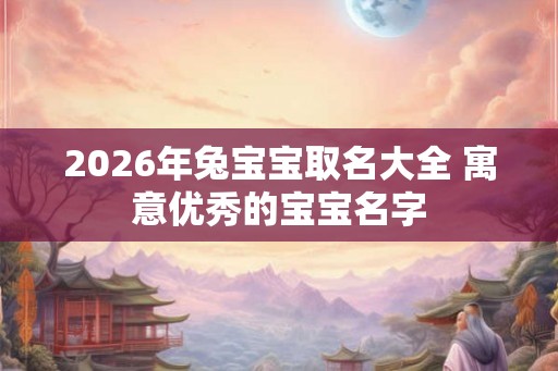 2026年兔宝宝取名大全 寓意优秀的宝宝名字
