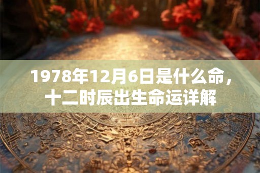 1978年12月6日是什么命，十二时辰出生命运详解