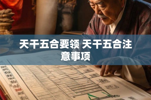 天干五合要领 天干五合注意事项