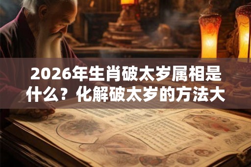 2026年生肖破太岁属相是什么？化解破太岁的方法大全！