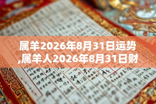 属羊2026年8月31日运势,属羊人2026年8月31日财运,生肖羊2026年8月31日运势