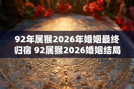 92年属猴2026年婚姻最终归宿 92属猴2026婚姻结局如何