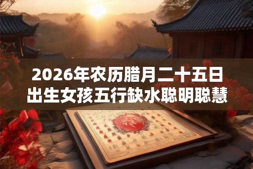 2026年农历腊月二十五日出生女孩五行缺水聪明聪慧取名