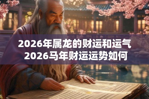 2026年属龙的财运和运气 2026马年财运运势如何