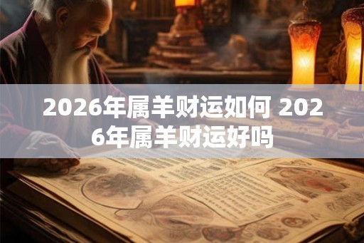 2026年属羊财运如何 2026年属羊财运好吗