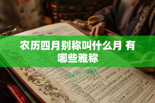 农历四月别称叫什么月 有哪些雅称