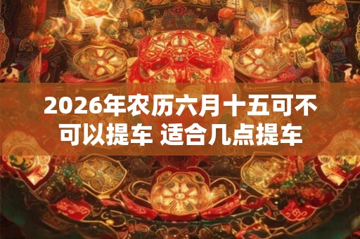 2026年农历六月十五可不可以提车 适合几点提车